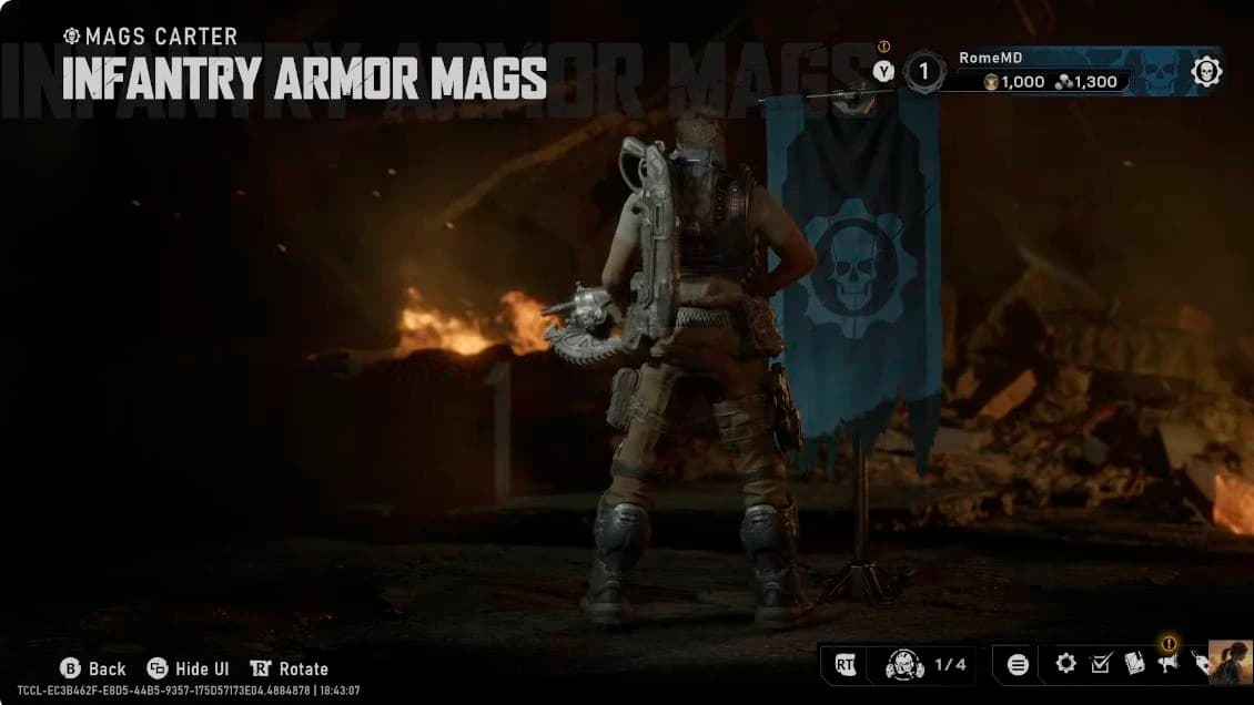 Infantry Armor Mags viewed from behind