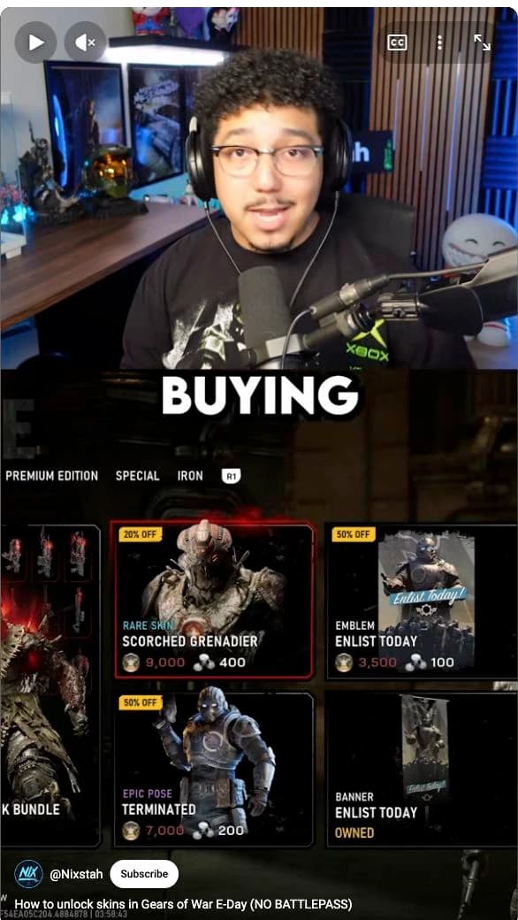 Shop offer names, prices and discount badges