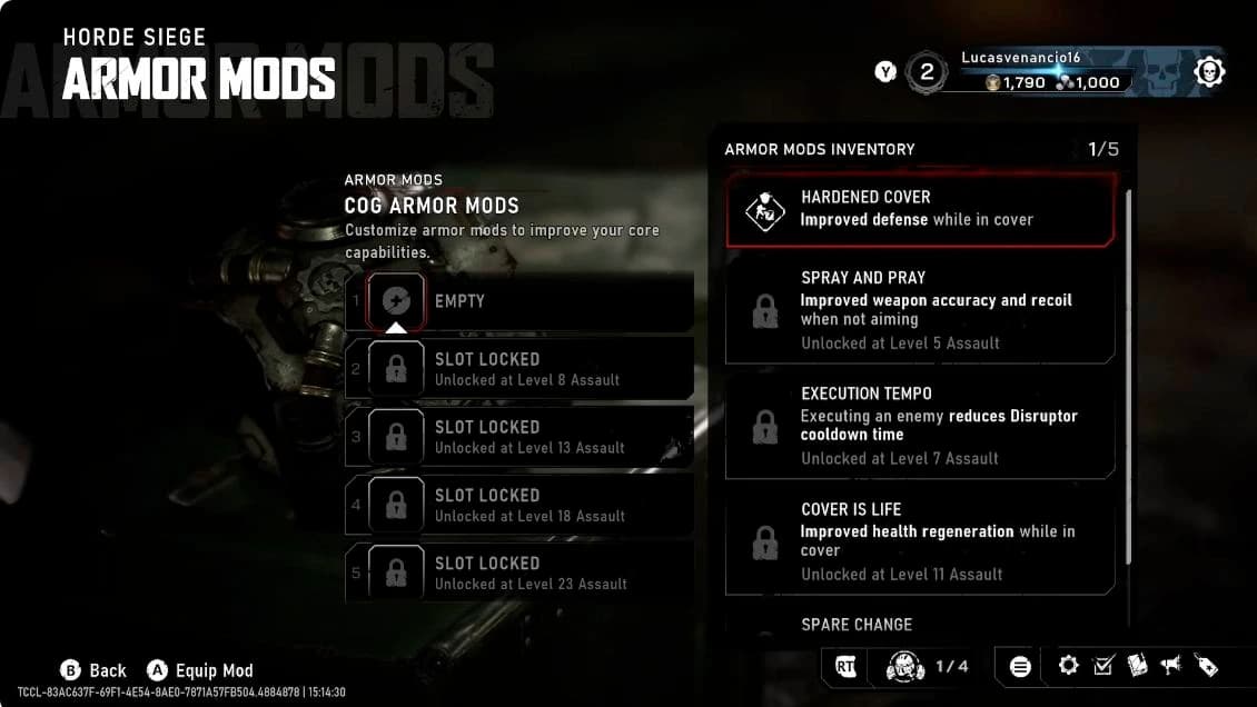 Assault Spray And Pray level-five armor lock