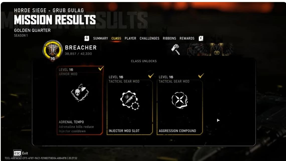 Breacher level sixteen reward cards