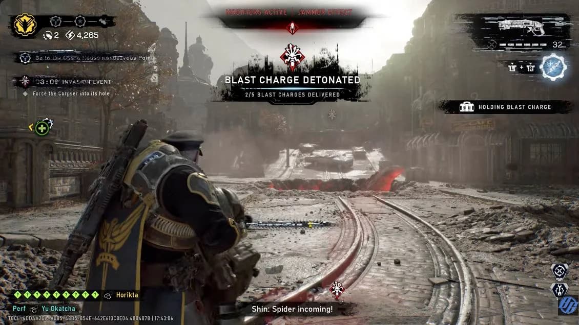 Corpser charge delivery counter at 2/5