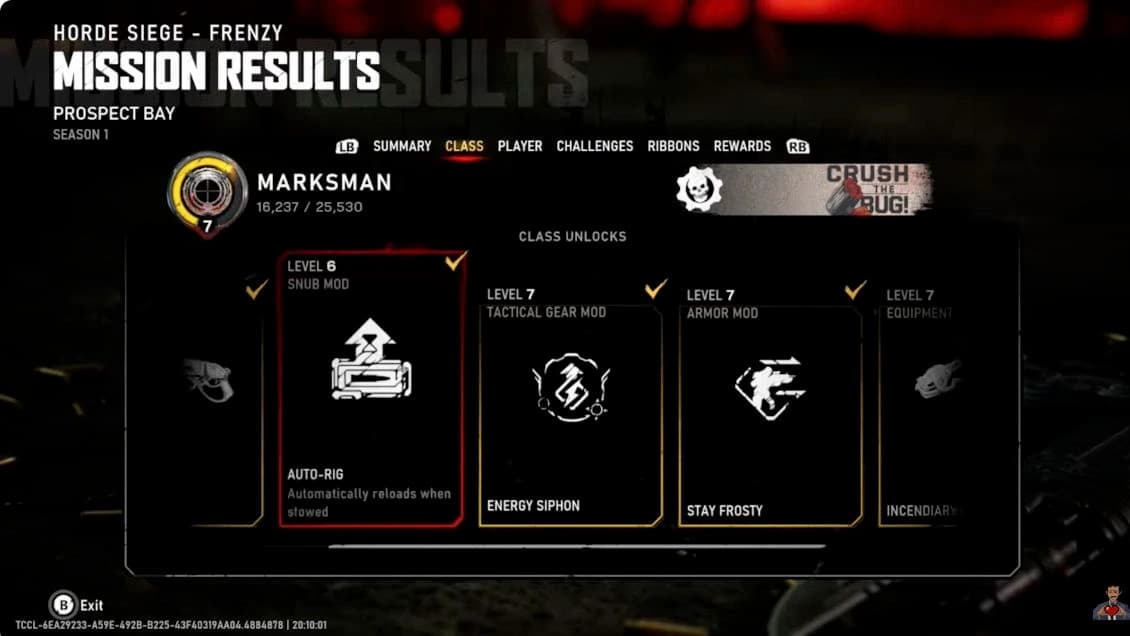 Marksman level six and seven mod reward cards