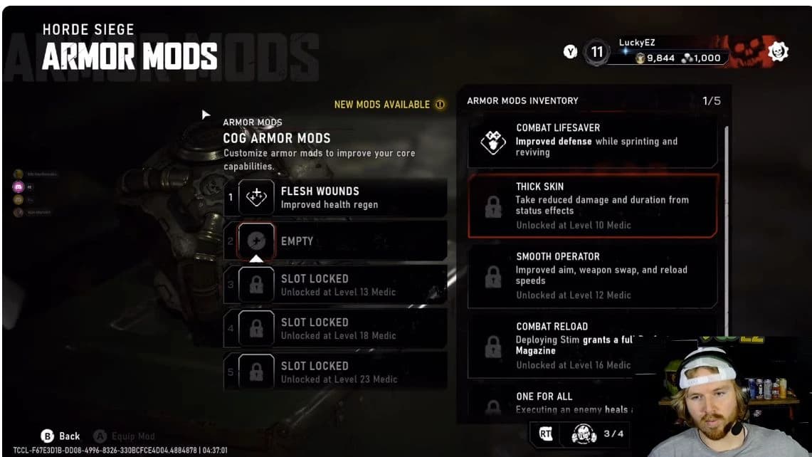 Medic armor cards and slot locks