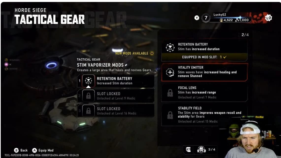 Focal Lens locked at Medic level seven