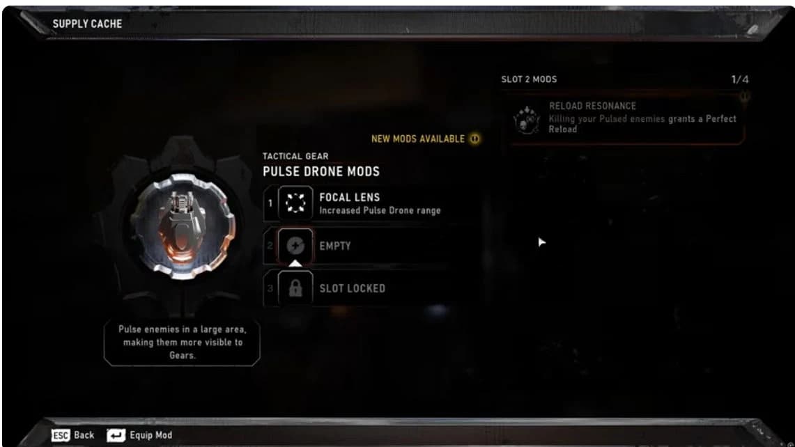 Pulse Drone Focal Lens and Reload Resonance cards