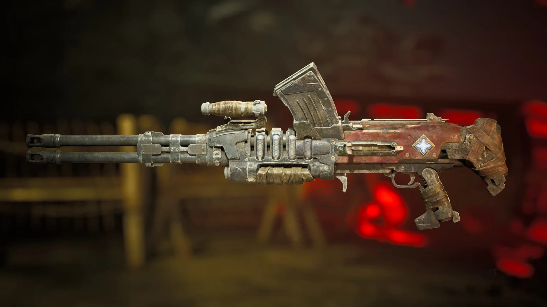 Ripper weapon model with two barrels and upright magazines