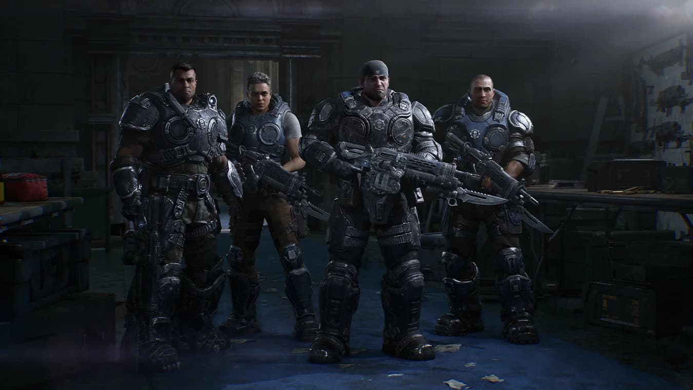 The four soldiers of Bravo Squad in official E-Day campaign imagery