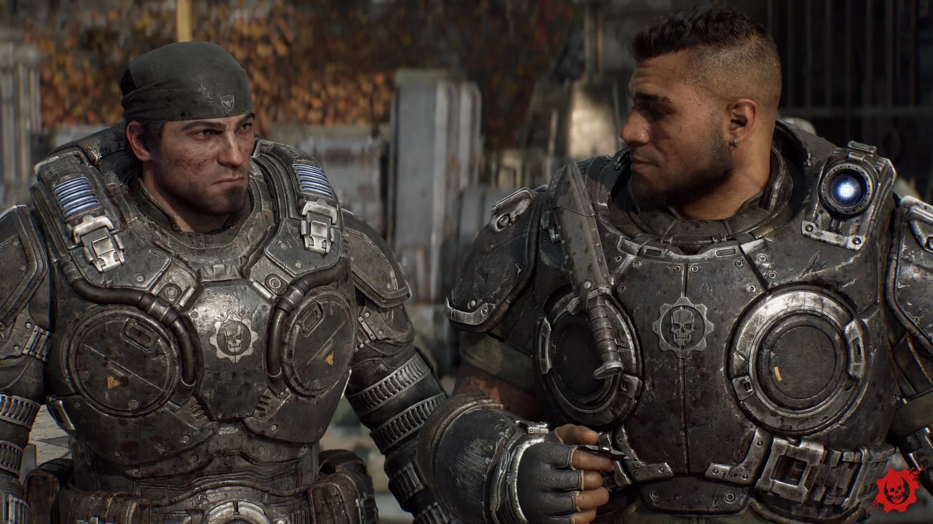 Dominic Santiago and Marcus Fenix together in E-Day