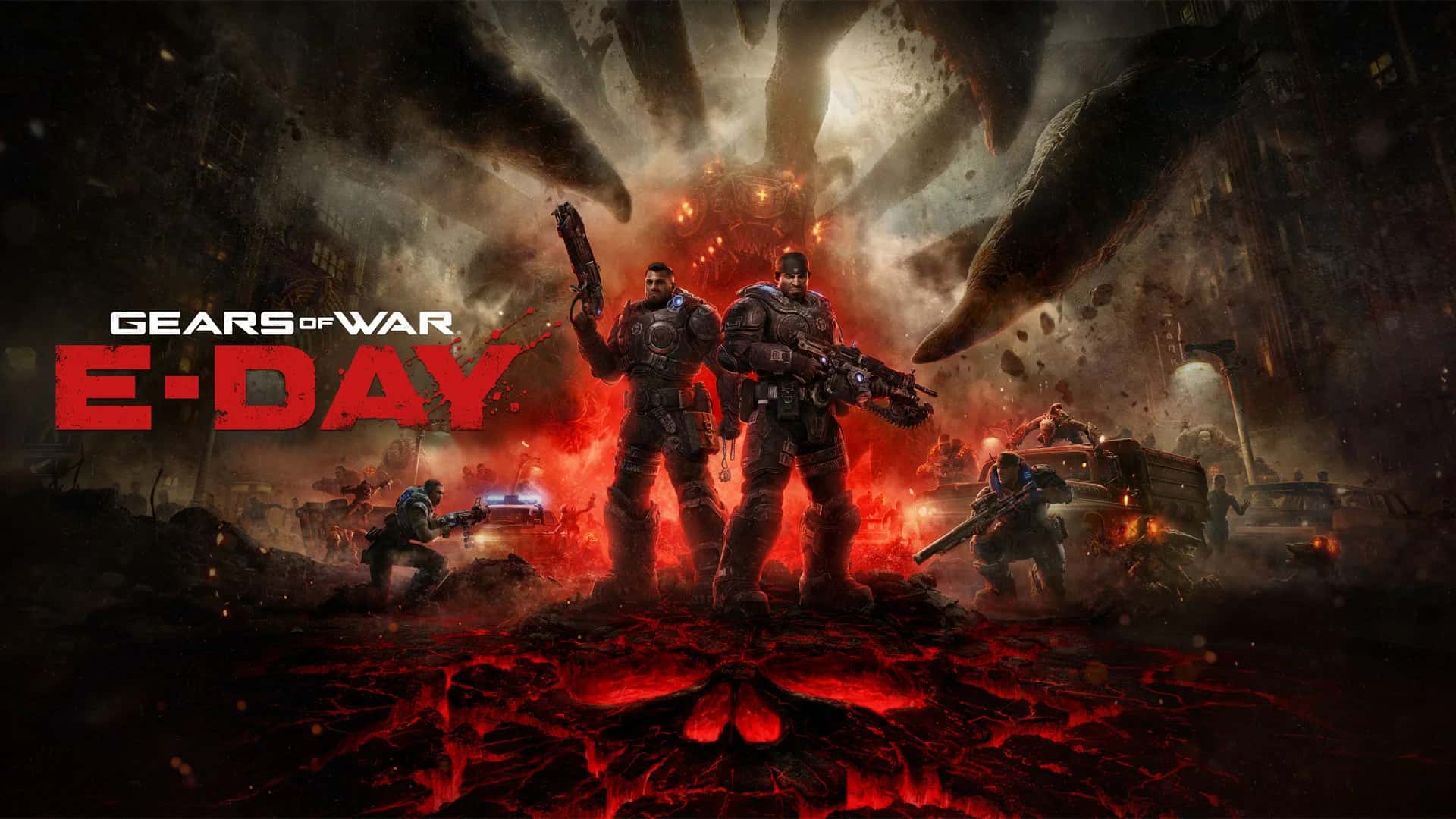 Marcus and Dom stand together as the Locust invasion tears through the city